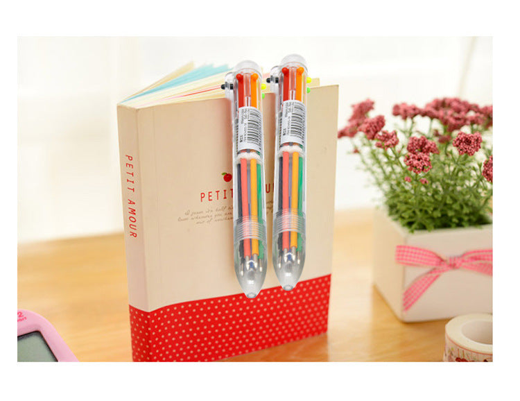 Wholesale Push Plastic Cartoon Multi-color Pens, Ballpoint Pens
